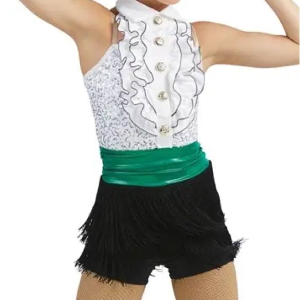 Weissman dance costume fringe tap jazz Broadway Music Dance 10957 IC- child 7/8